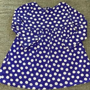 Blue and white polka dot toddler dress 24 months